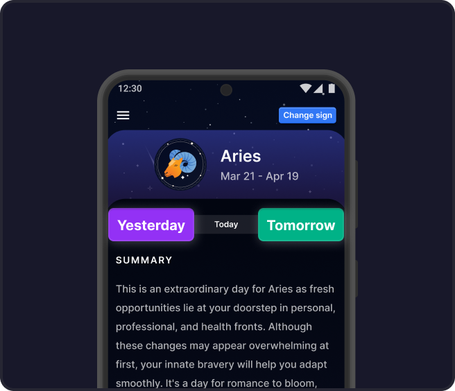 Explore past and future horoscopes 